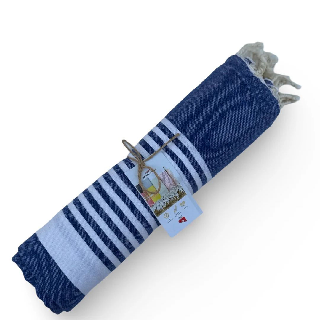 The Line Beach towel Dark Blue