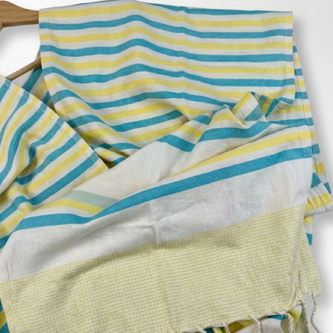 Ocean Breeze Cover-Ups Wavelux Poncho Blue Yellow