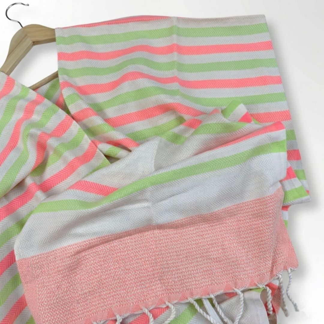 Ocean Breeze Cover-Ups Wavelux Poncho Pink Green 2