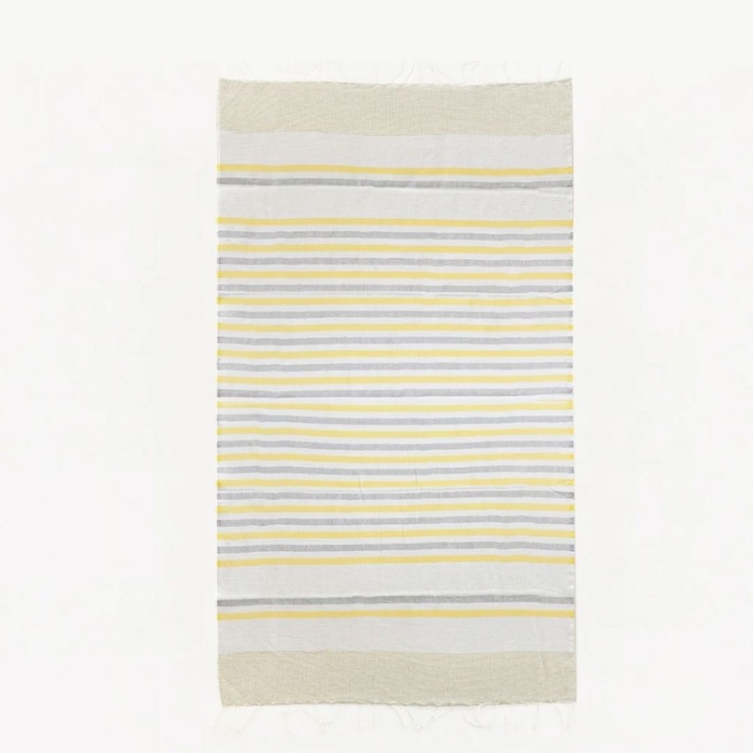 Wavelux Beach Towel Yellow Grey