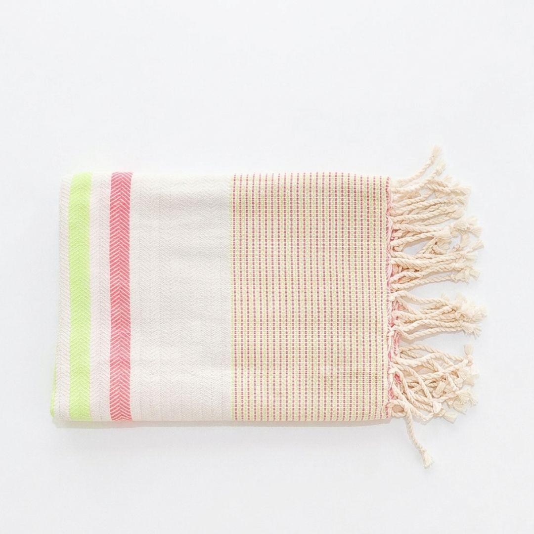 Wavelux Beach Towel Green Pink