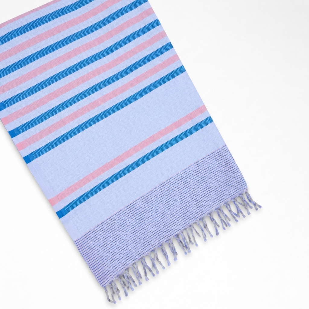 Wavelux Beach Towel Blue Pink