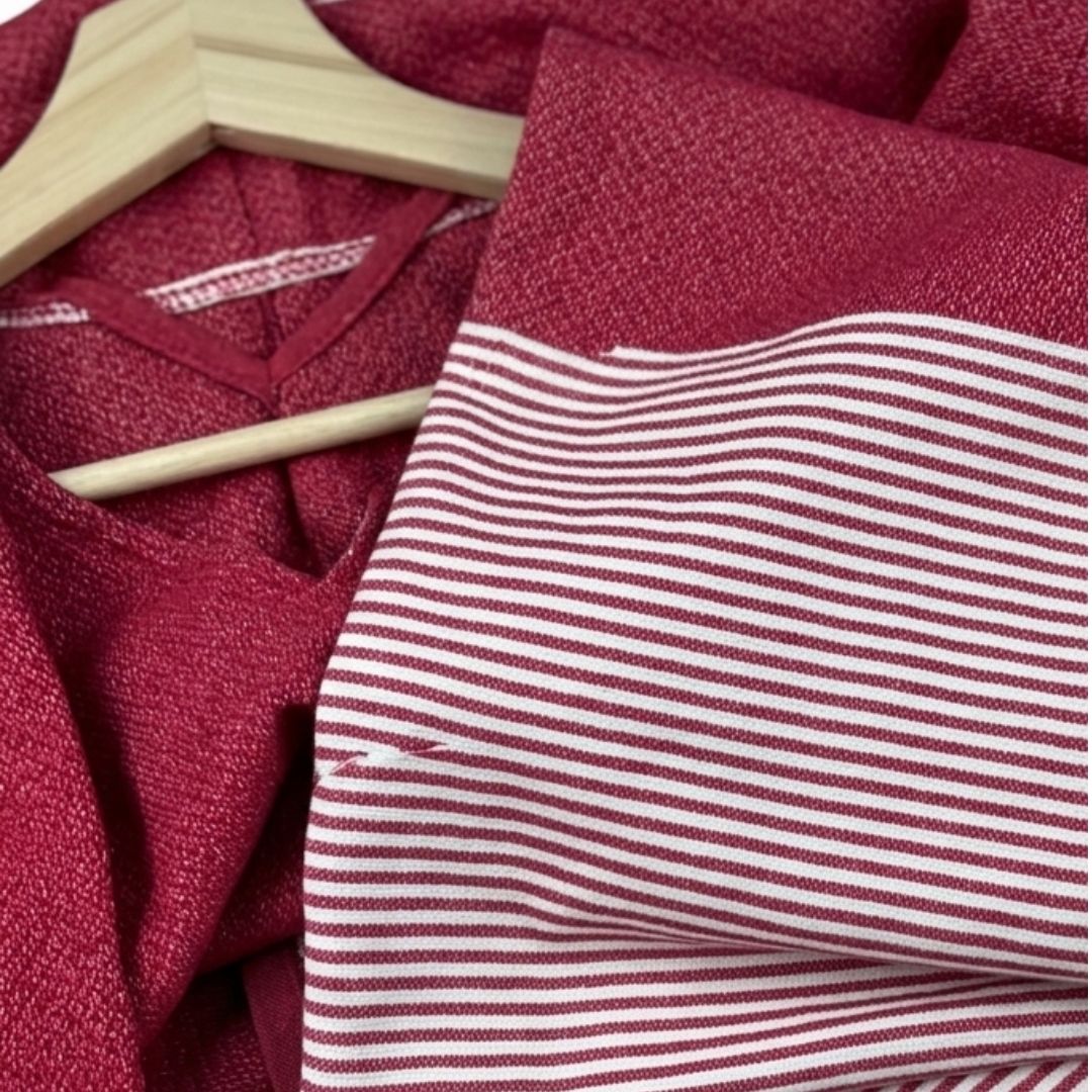 Ocean Breeze Cover-Ups Honeycomb Poncho Red