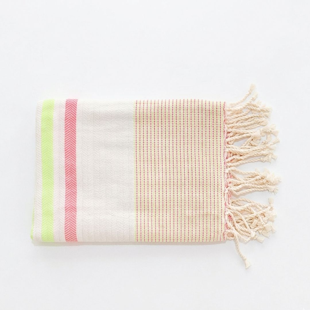 Wavelux Beach Towel Green Pink