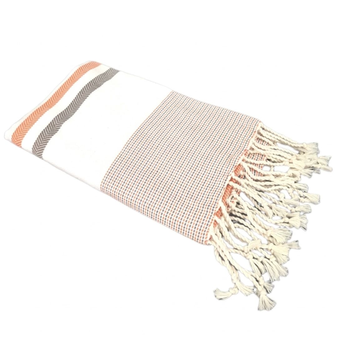 Wavelux Beach Towel Orange Grey