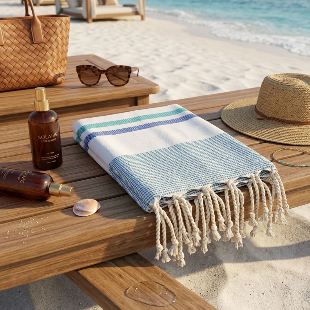 Wavelux Beach Towel Blue Green