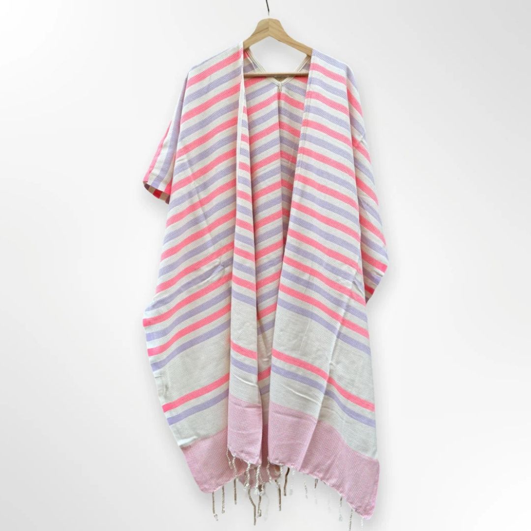 Ocean Breeze Cover-Ups Wavelux Poncho Pink Purple