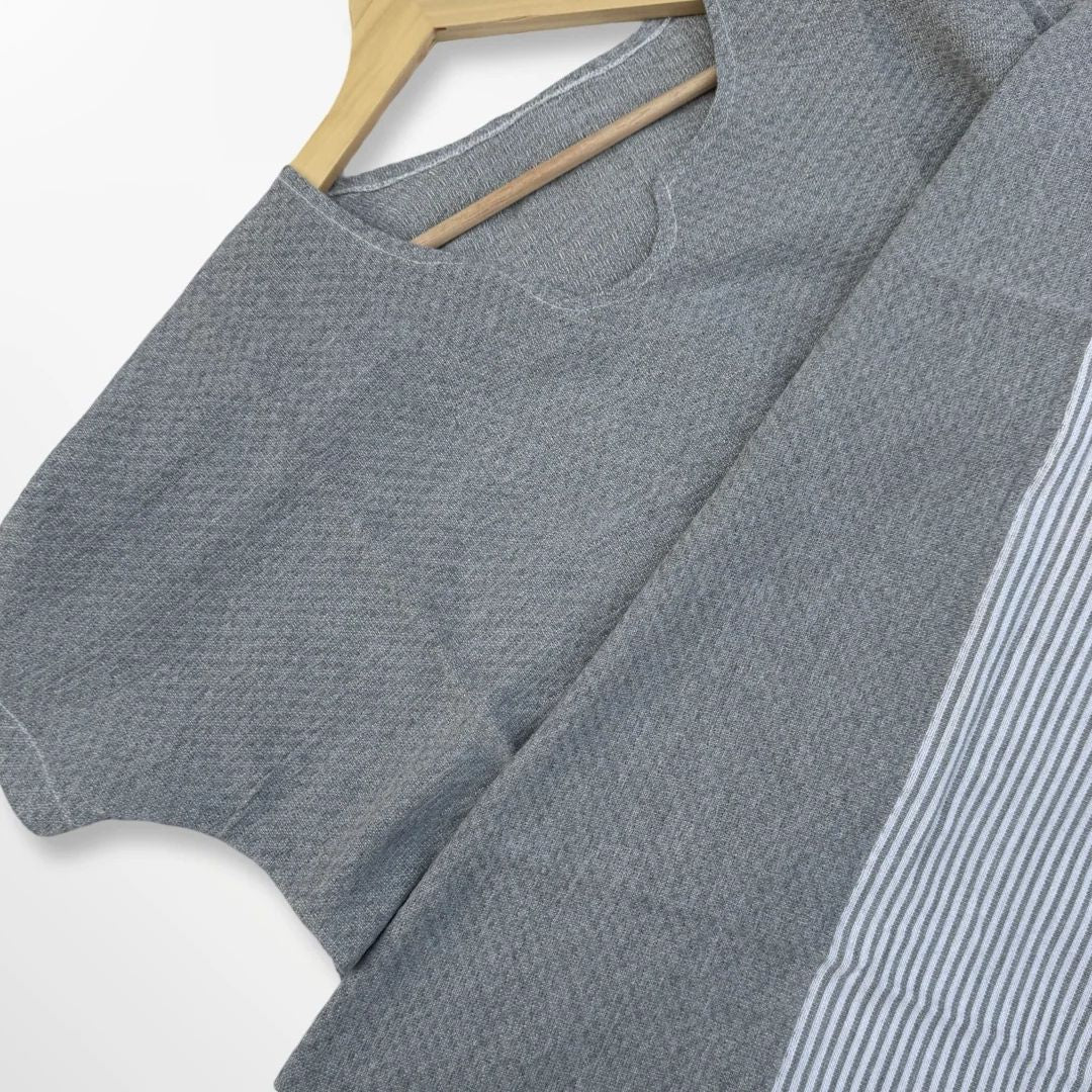 Ocean Breeze Cover-Ups Honeycomb Poncho Grey