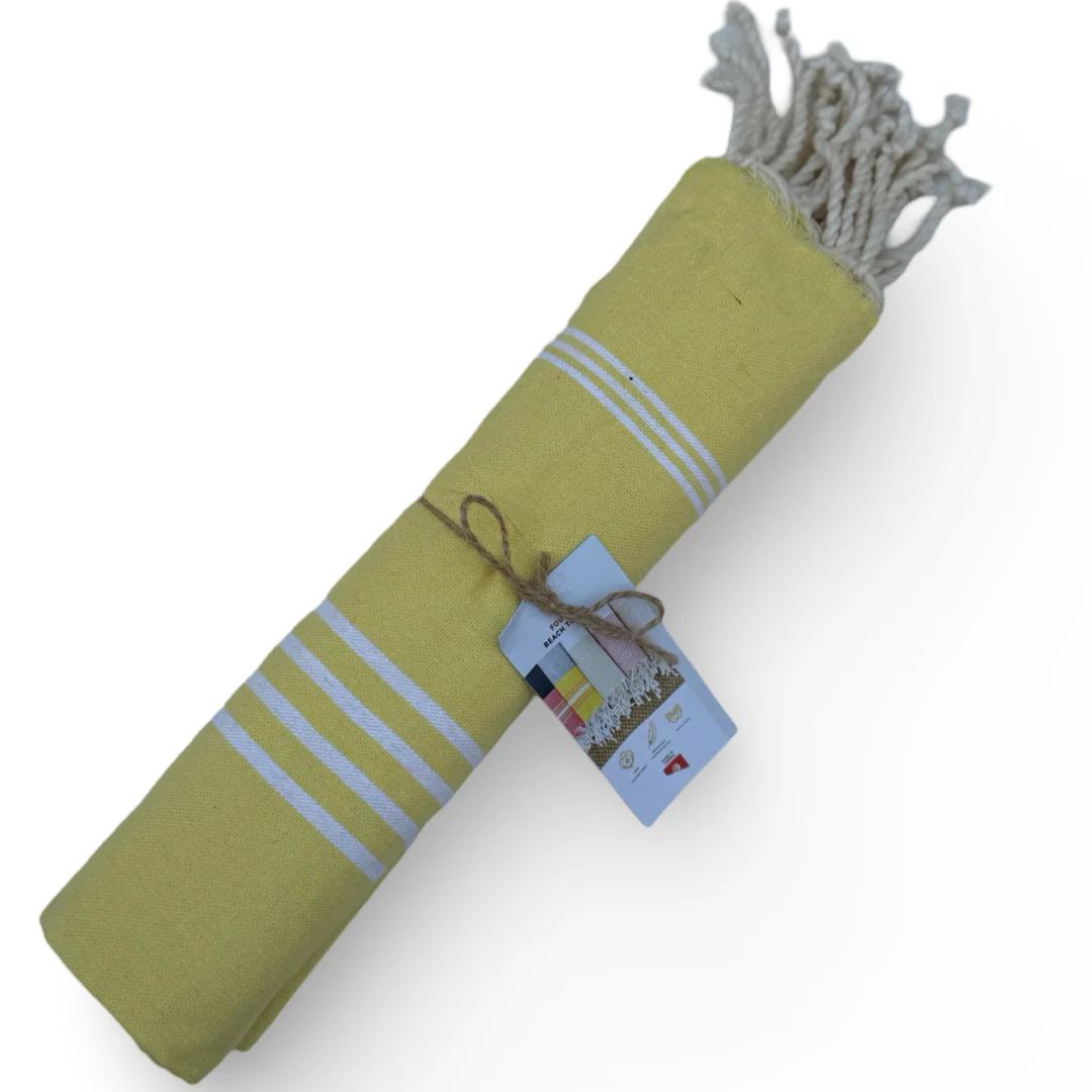 The Line Beach towel  Yellow