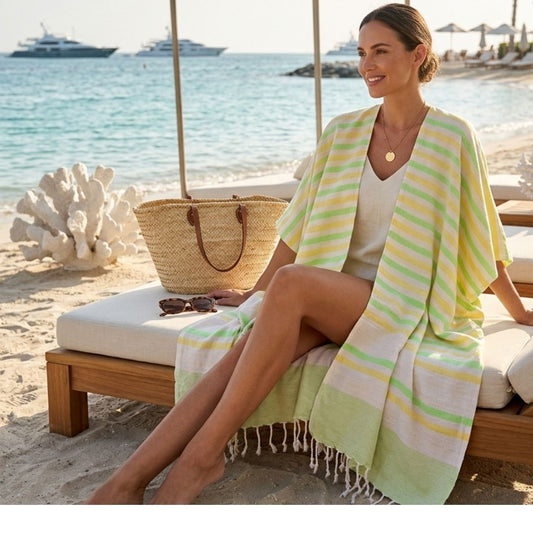 Ocean Breeze Cover-Ups Wavelux Poncho Yellow Grany