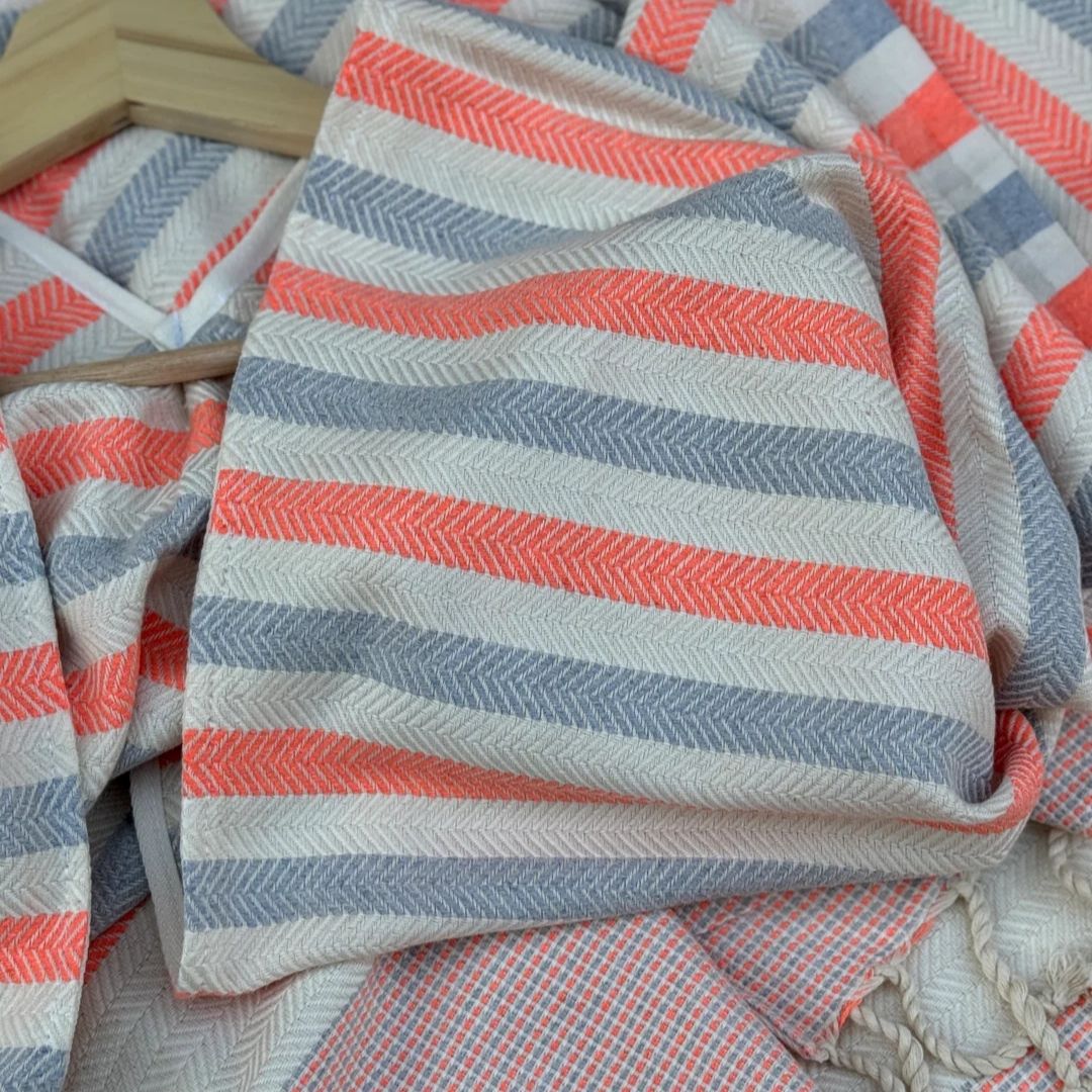 Ocean Breeze Cover-Ups Wavelux Poncho Grey Orange
