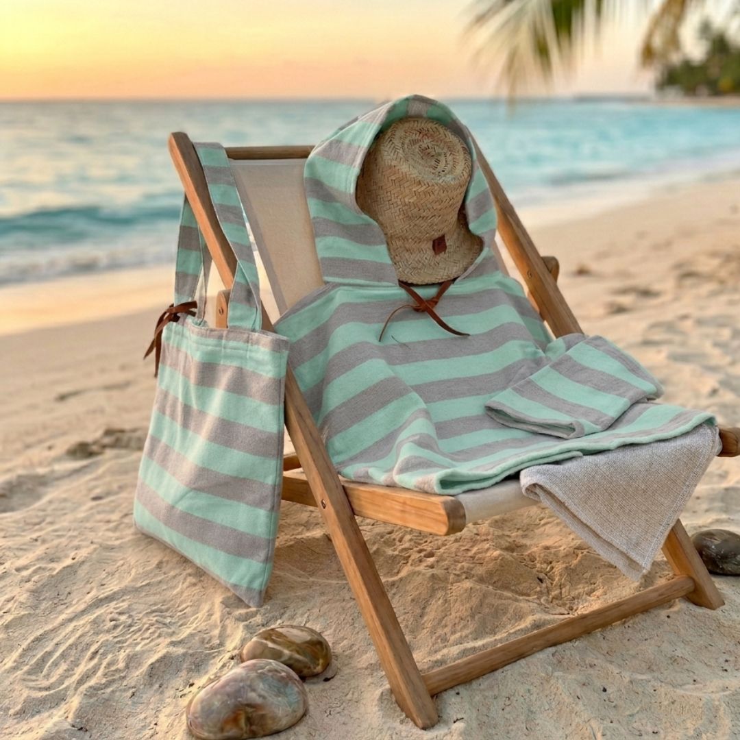 Kids Ocean Breeze Cover-Ups  Green Grey  + Beach Bag