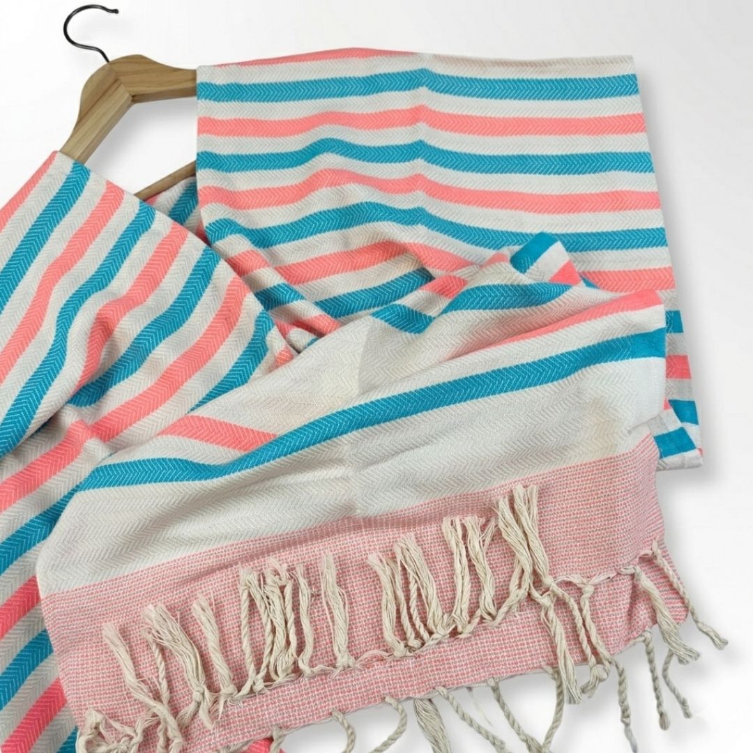 Ocean Breeze Cover-Ups Wavelux Poncho Orange Blue
