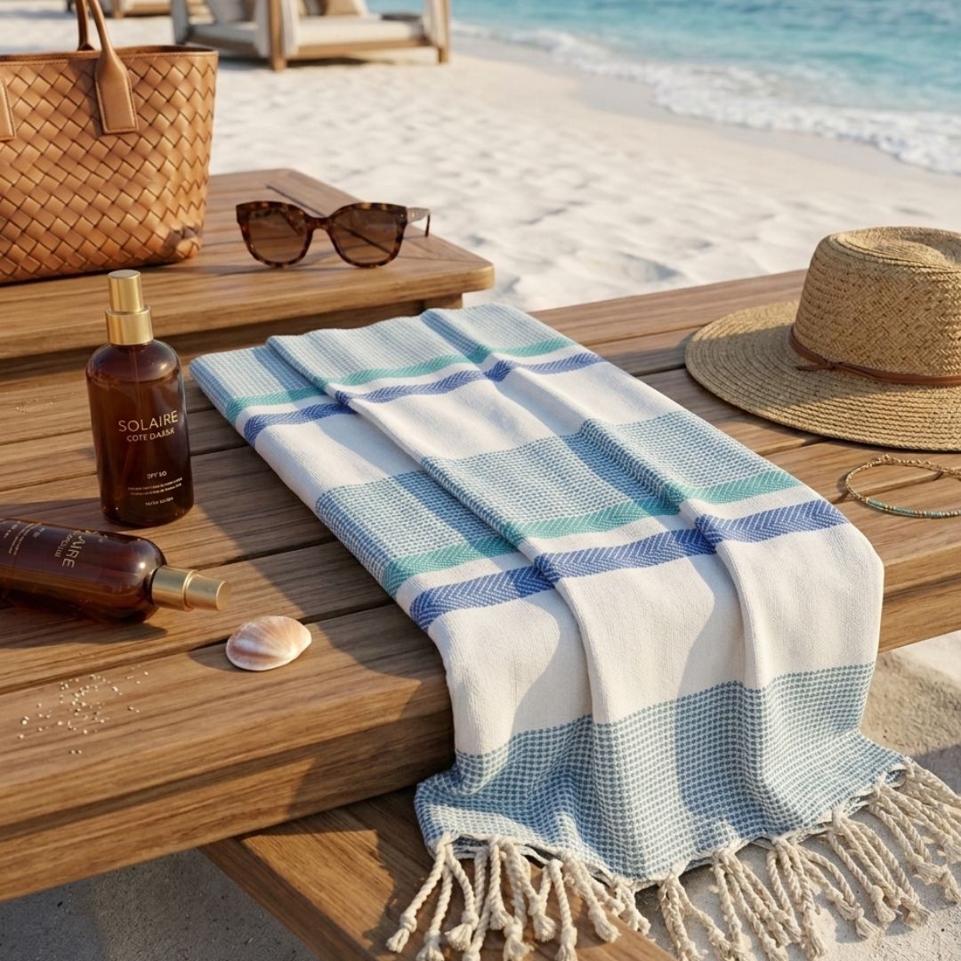 Wavelux Beach Towel Blue Green