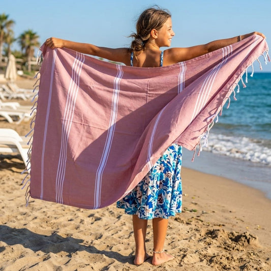 The Line Beach towel  Pink