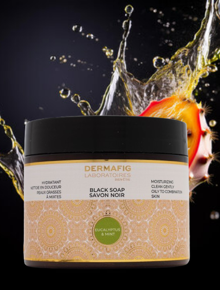 DERMAFIG Black Soap Eucalyptus and Mint : Moisturizing - Clean gently