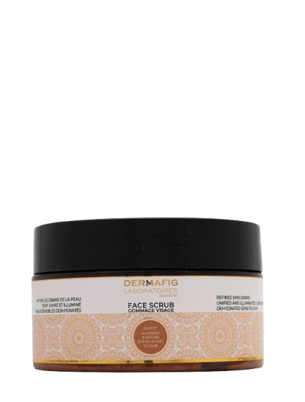 DERMAFIG Face Scrub Sweet Almond & Argan : Refines skin grains - Unified and Illuminated complexion