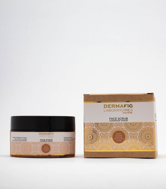 DERMAFIG Face Scrub Sweet Almond & Argan : Refines skin grains - Unified and Illuminated complexion